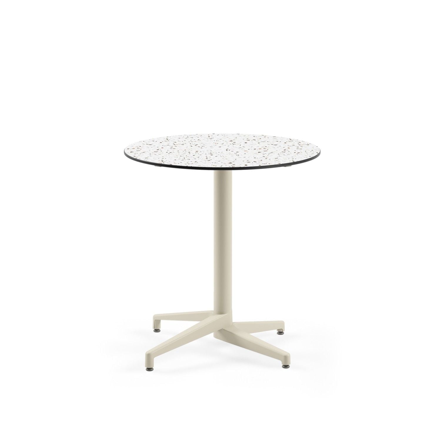 Compact Bej Ayaklı Yuvarlak Bahçe Mutfak Masası 77 cm