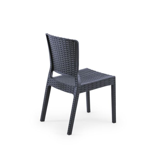 Antrasit Rattan Bahçe Masa Sandalye Takımı 4 Kişilik 80x80