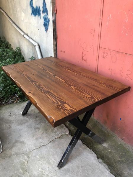 Doğal ağaç kütük masa ceviz rengi 140x75.cm
