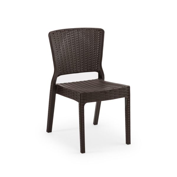 Venge Rattan Bahçe Masa Sandalye Takımı 4 Kişilik 80x80