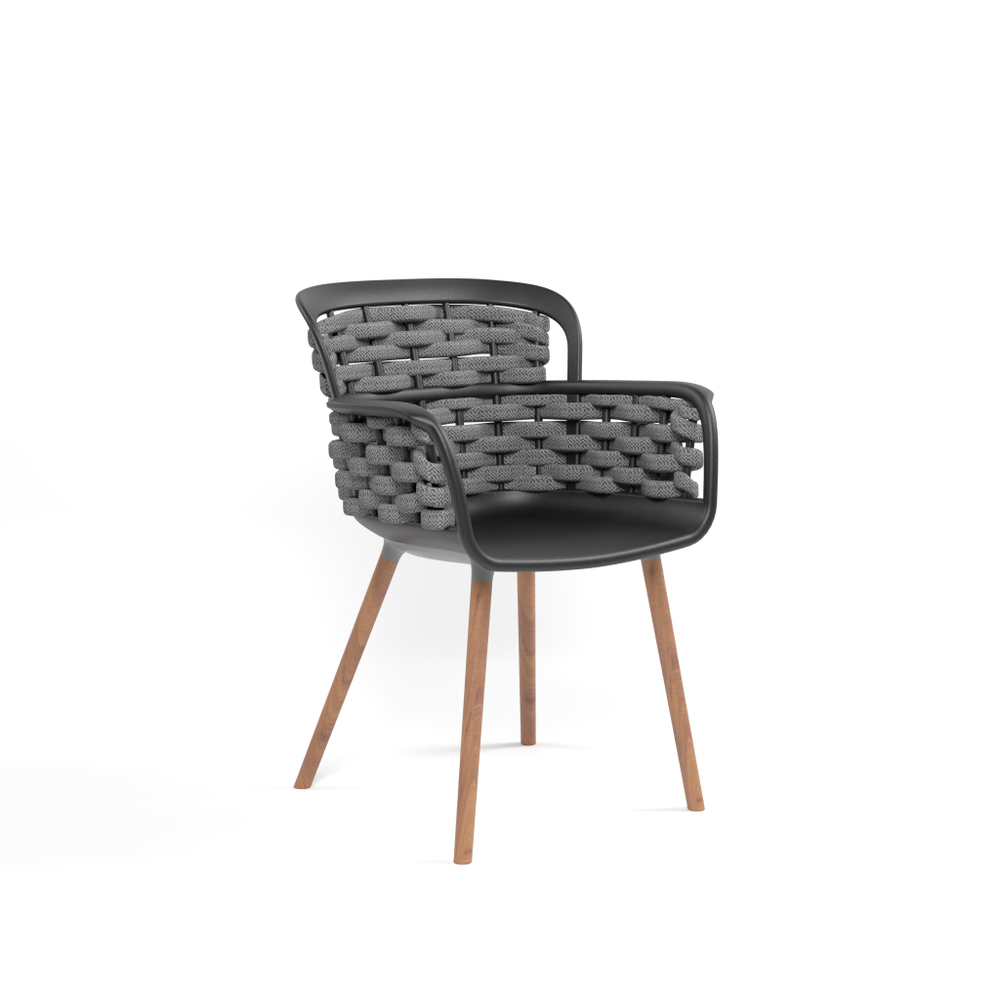Siyah Gövde Antrasit Gri Örgülü Kayın Naturel Ahşap Ayak Sandalye modelleri