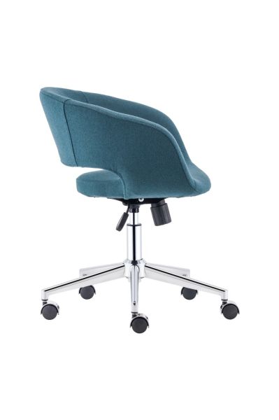 Elegant Petrol Mavisi Kaşe Kumaş Ofis Çalışma Koltuğu