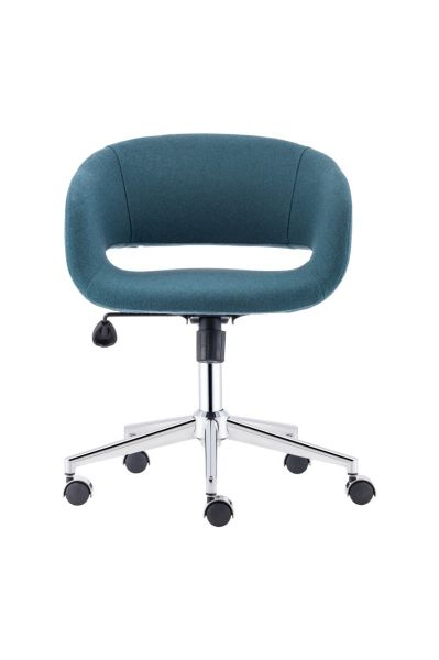Elegant Petrol Mavisi Kaşe Kumaş Ofis Çalışma Koltuğu