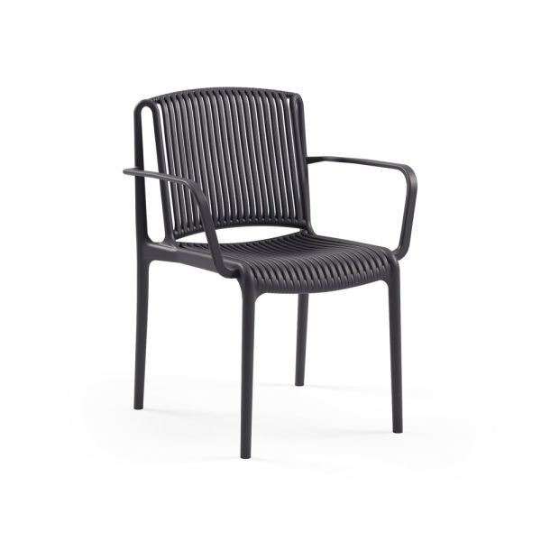 Bahçe Masa Sandalye Takımı 80x80 Antrasit 4 Kişilik