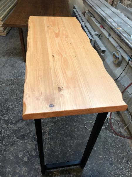 Doğal Kütük Bar Masası 60x100 cm Naturel Ahşap