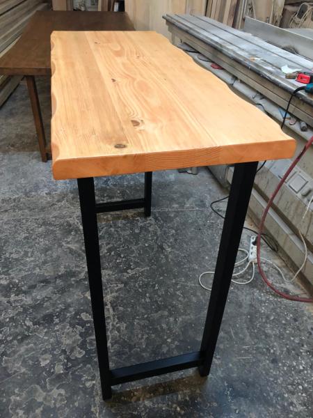 Doğal Kütük Bar Masası 60x100 cm Naturel Ahşap