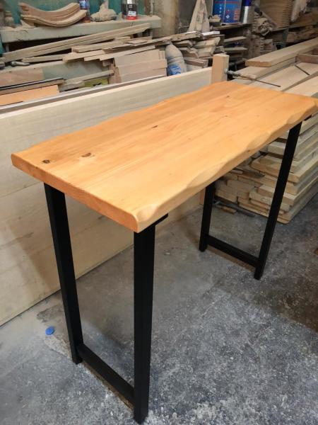 Doğal Kütük Bar Masası 60x100 cm Naturel Ahşap