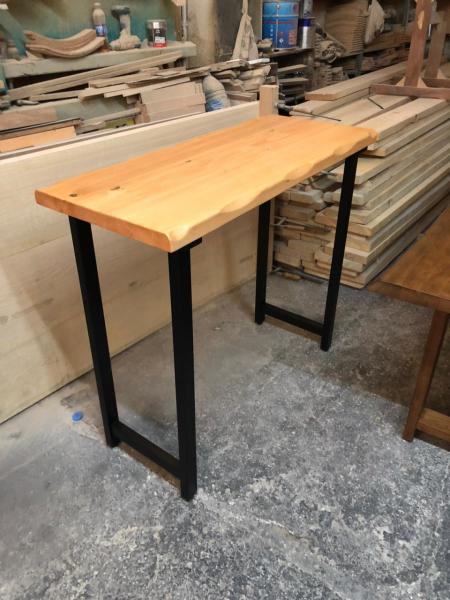 Doğal Kütük Bar Masası 60x100 cm Naturel Ahşap