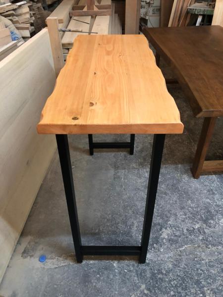 Doğal Kütük Bar Masası 60x100 cm Naturel Ahşap