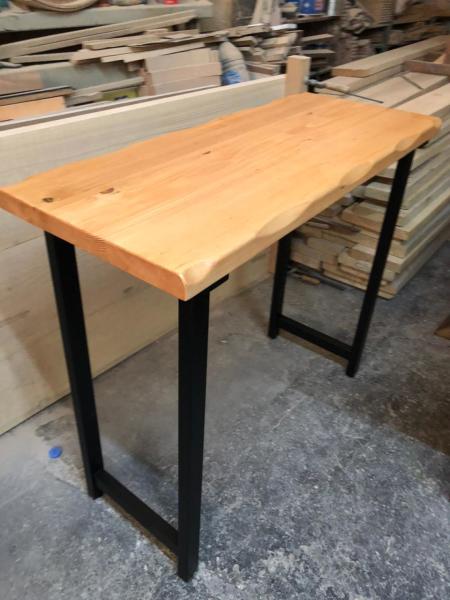 Doğal Kütük Bar Masası 60x100 cm Naturel Ahşap
