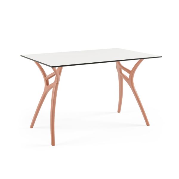 Beyaz Compact Mutfak Masası Terrakota Ayak 77x120 cm