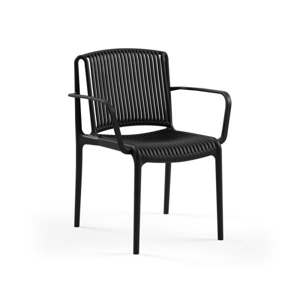 Siyah Bahçe Masa Sandalye Takımı 4 Kişilik 80x80 Dış Mekan