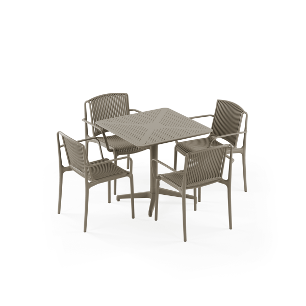 Vizon Bahçe Masa Sandalye Takımı 4 Kişilik 80x80