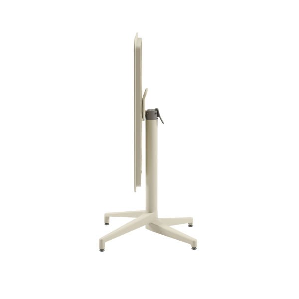 Bej Katlanır Bahçe Masa Sandalye Seti 4 Kişilik 80x80