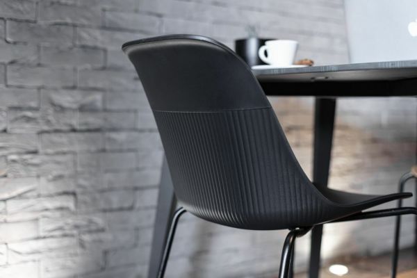 Siyah Mermer Compact Lamine Çizilmeye Karşı Çok Dayanıklı Mutfak Masa Sandalye Takımı 120x77.cm