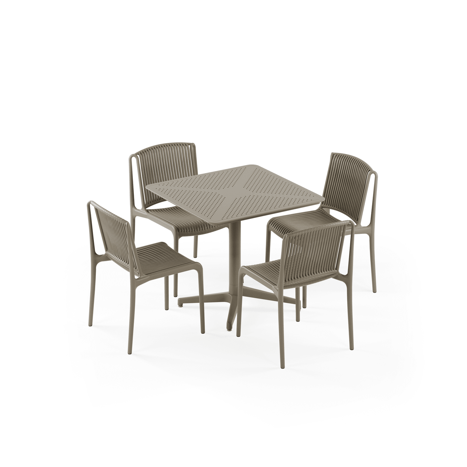 Vizon Cafe Bahçe Masa Sandalye Takımı 4 Kişilik 80x80 cm