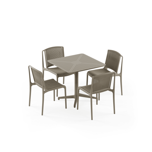 Vizon Cafe Bahçe Masa Sandalye Takımı 4 Kişilik 80x80 cm