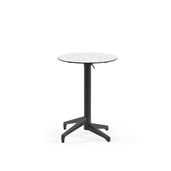 Terrazzo Compact Katlanabilir Cafe Masası 60 cm Çap Yuvarlak