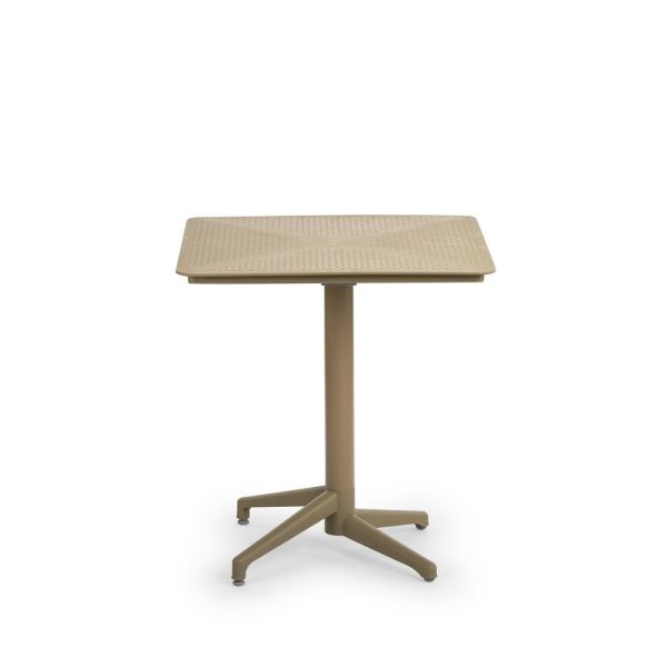 Bej 2 Kişilik Kare Bahçe Cafe Masa Sandalye Takımı 70x70 cm