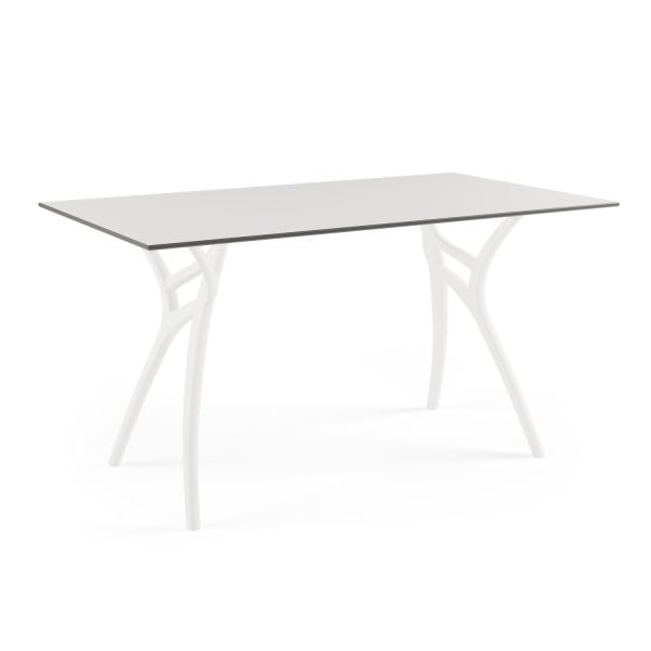 Beyaz Compact Bahçe Yemek Masası 80x140 Dayanıklı