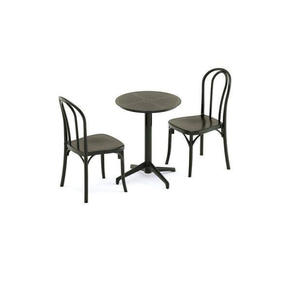 SİYAH BAHÇE MASA SANDALYE TAKIMI