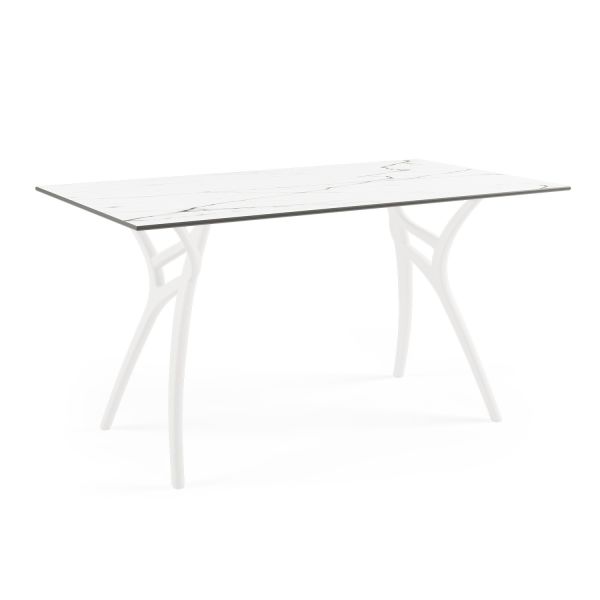 Beyaz Mermer Compact Restoran Yemek Masası 80x140