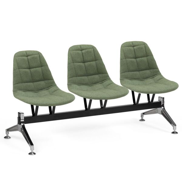 Yeşil Kumaşlı 3 Kişilik Resepsiyon Bekleme Sandalyesi