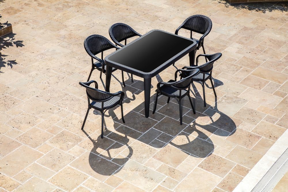 Siyah 90x150 Bahçe Masa Sandalye 6 Kişilik Set