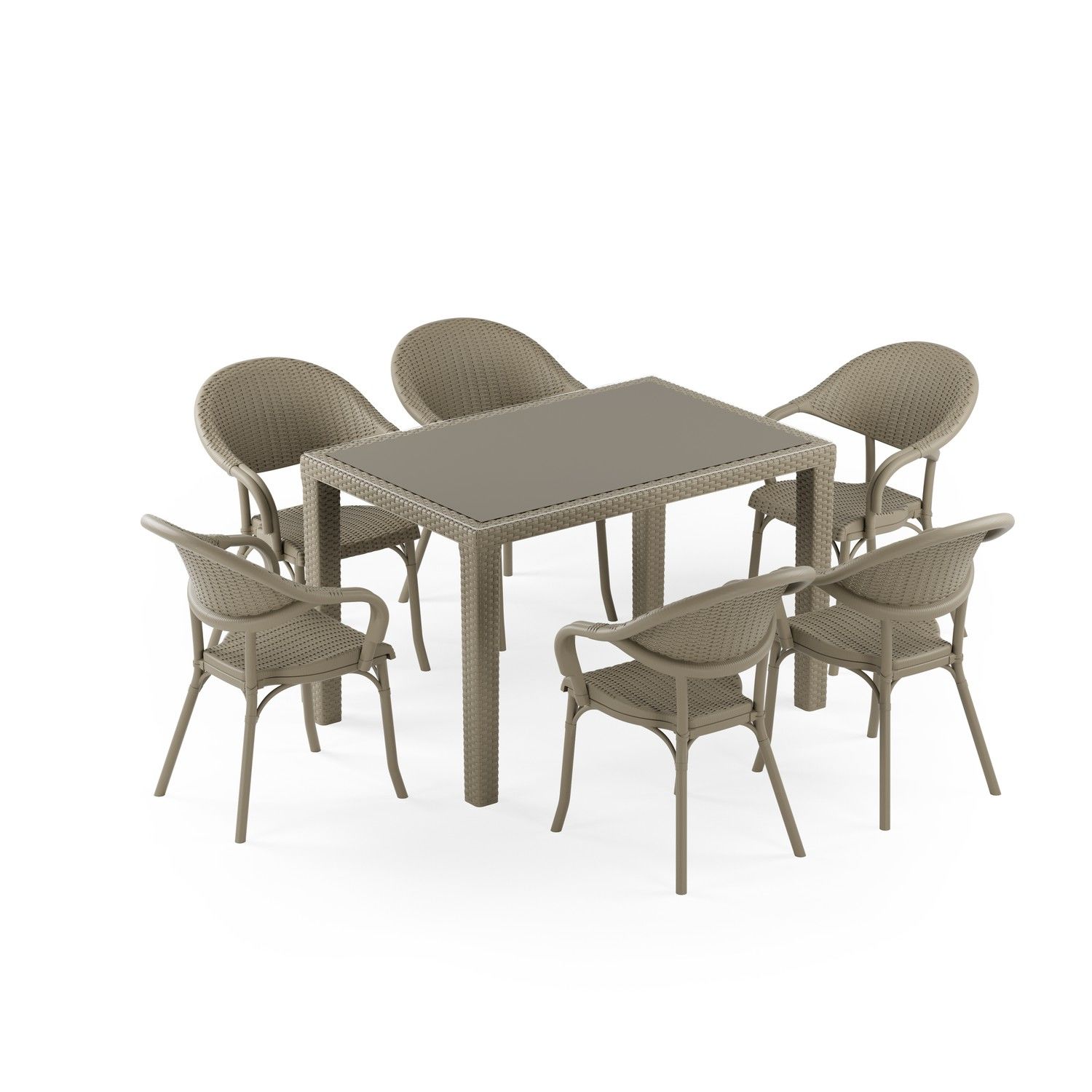 Vizon 6 Kişilik Bahçe Masa Sandalye Takımı 80x120 cm