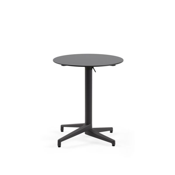 Paslanmaz Antrasit Compact Katlanır Restoran Bahçe Masası - 70 cm Antrasit Gri Laminat, Dayanıklı Şık İç ve Dış Mekan Masası