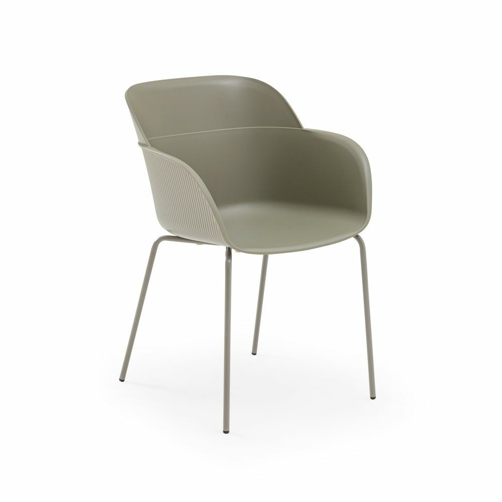 Metal Gri Boyalı Ayak Polipropilen Plastik Modern Çimento Gri Mutfak Sandalyesi