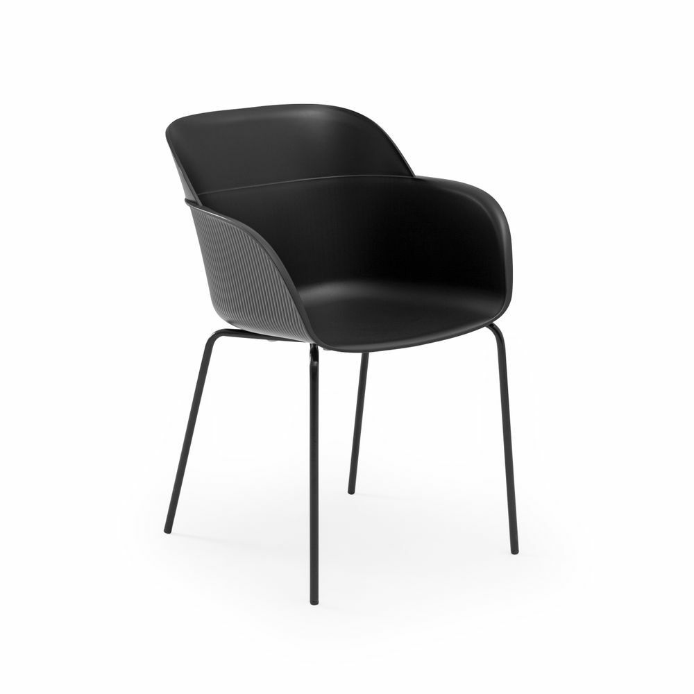 Metal Siyah Boyalı Ayak Polipropilen Plastik Modern Siyah Mutfak Sandalyesi Modelleri