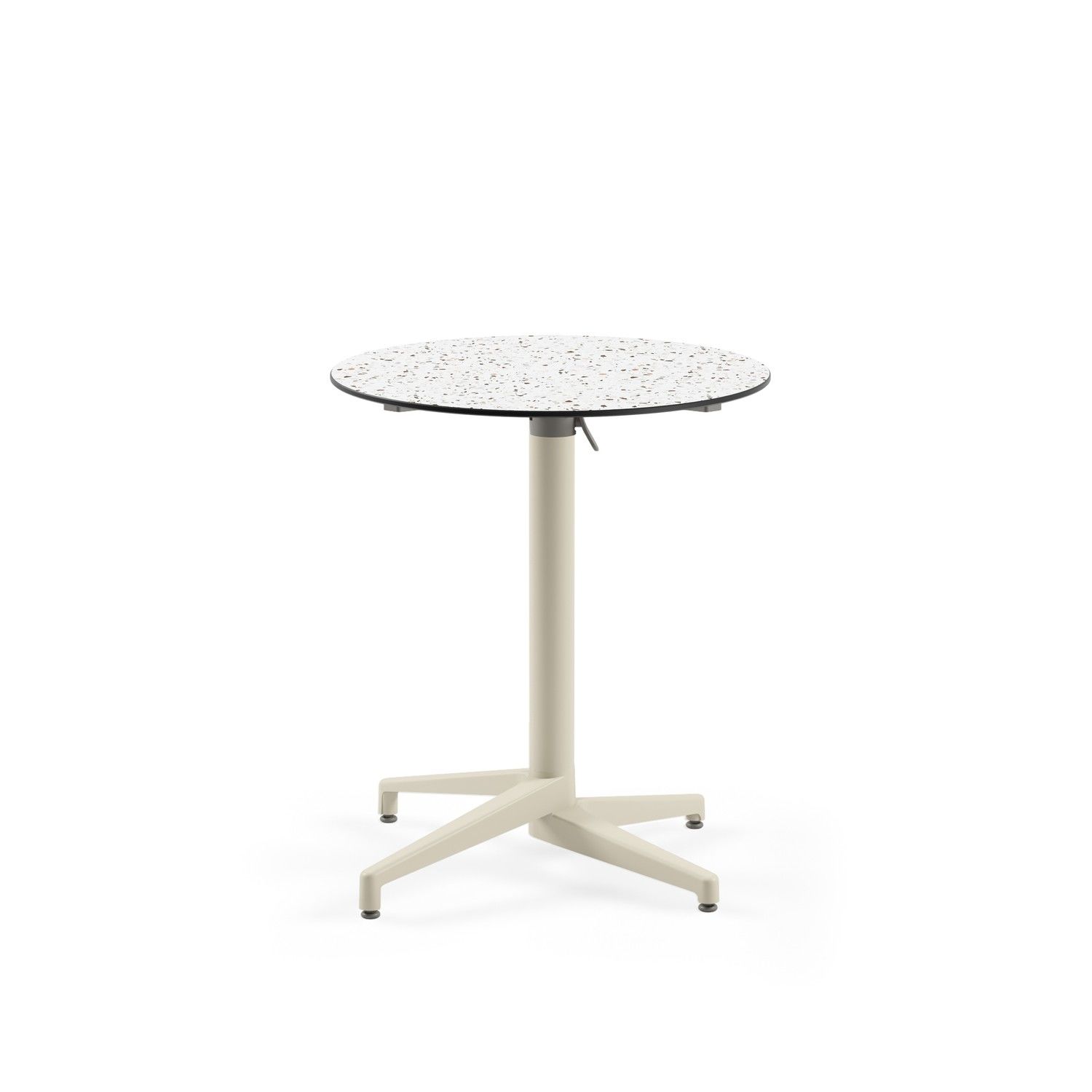 Paslanmaz Compact Katlanır Dış Mekan Masası - Terrazzo Mermer Desenli, 70 cm