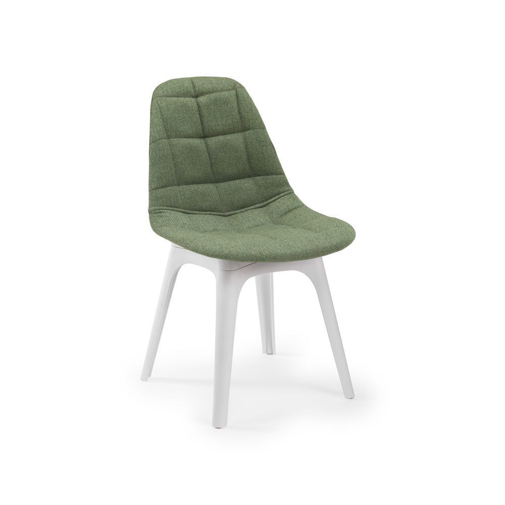 Poliproplen Plastik Beyaz Ayak Ortopedik Oturumlu Yeşil Kumaş Hafif Cafe Sandalyesi