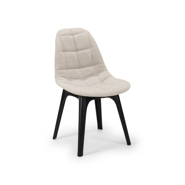 Poliproplen Plastik Siyah Ayak Ergonomik Hafif Krem Kumaş Sandalye