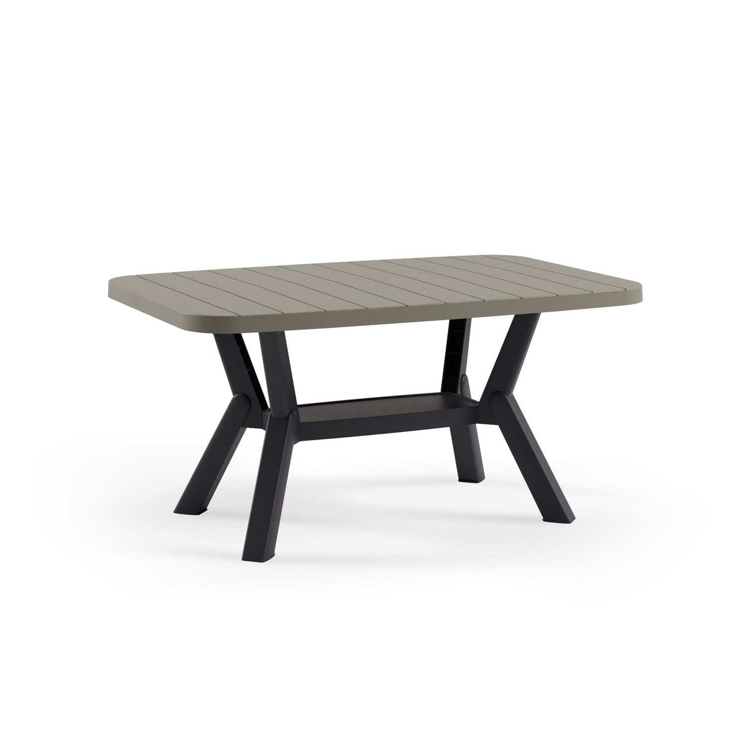 Dayanıklı Vizon- Antrasit Dış Mekan Bahçe Sehpası 60x90.cm Kolay Temizlenir