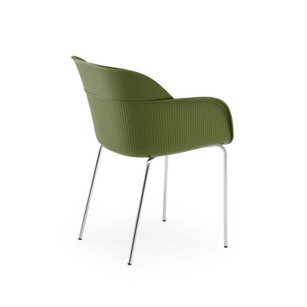 Metal Krom Ayak Haki Yeşili Modern Sandalye