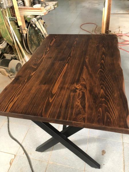 Kütük Masa Ceviz Rengi 80x130 cm Doğal Ağaç