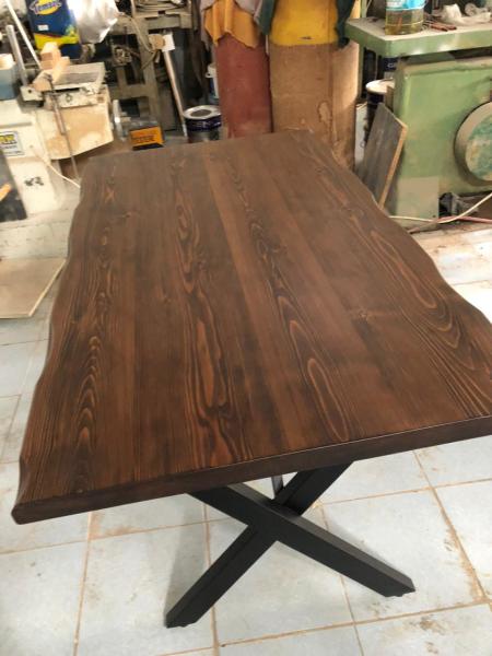 Kütük Masa Ceviz Rengi 80x130 cm Doğal Ağaç