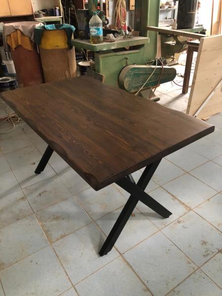 Kütük Masa Ceviz Rengi 80x130 cm Doğal Ağaç