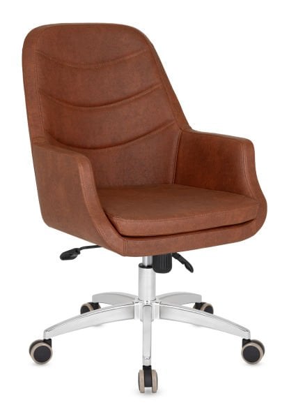 Puma Ofis Çalışma Koltuğu Ergonomik Kahverengi Deri Konforlu Ofis Koltuğu