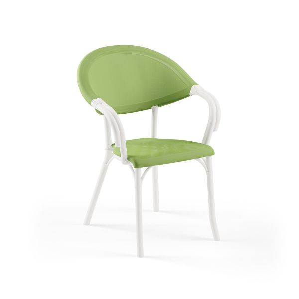 Beyaz Yeşil 4 Kişilik Katlanır Bahçe Masa Sandalye 80x80 cm