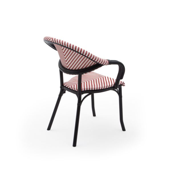 Siyah Kırmızı 4 Kişilik Katlanır Bahçe Masa Sandalye Takımı