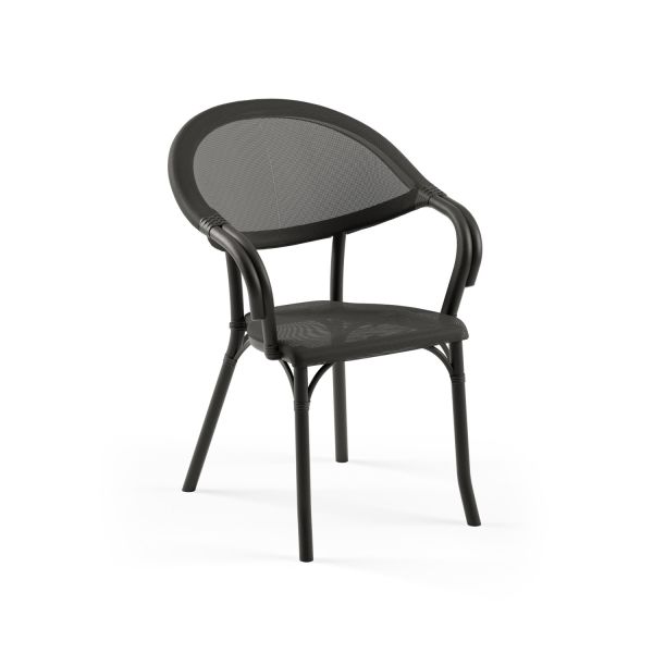 Siyah Fileli 4 Kişilik Katlanır Bahçe Masa Sandalye 80x80 cm