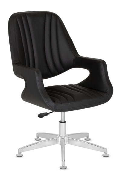 Oscar Siyah Deri Ofis Makam Misafir Koltuğu Ergonomik Şık ve Dayanıklı Ofis Koltuk Fiyatları