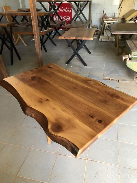 Ceviz Ağacı Kütük Masa Üstü Tablası 130x85.cm