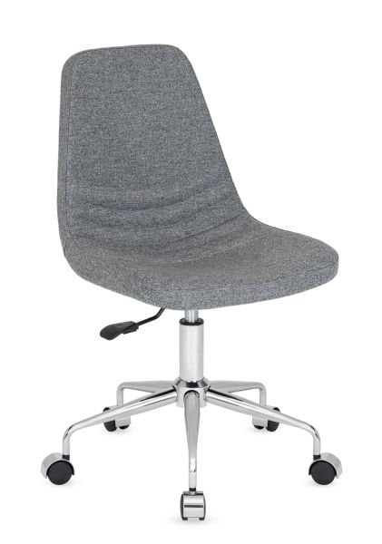 Parker Gri Kaşe Kumaş Ofis Çalışma Sandalyesi Ergonomik Yükseklik Ayarlı Metal Krom Ayaklı ve Tekerlekli Koltuk Ücretsiz Kargo