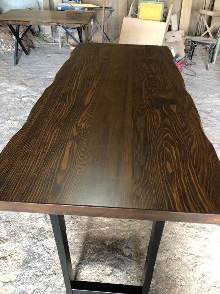 Doğal Kütük Ağaç Bar Masası 160x60.cm