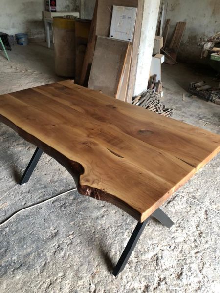 Naturel Doğal Kenar Ceviz Ağacı Kütük Masa Ölçüsü 160x85.cm