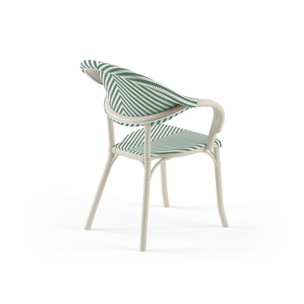 Bej Gövde Yeşil Beyaz Fileli Bahçe Masa Sandalye Takımı